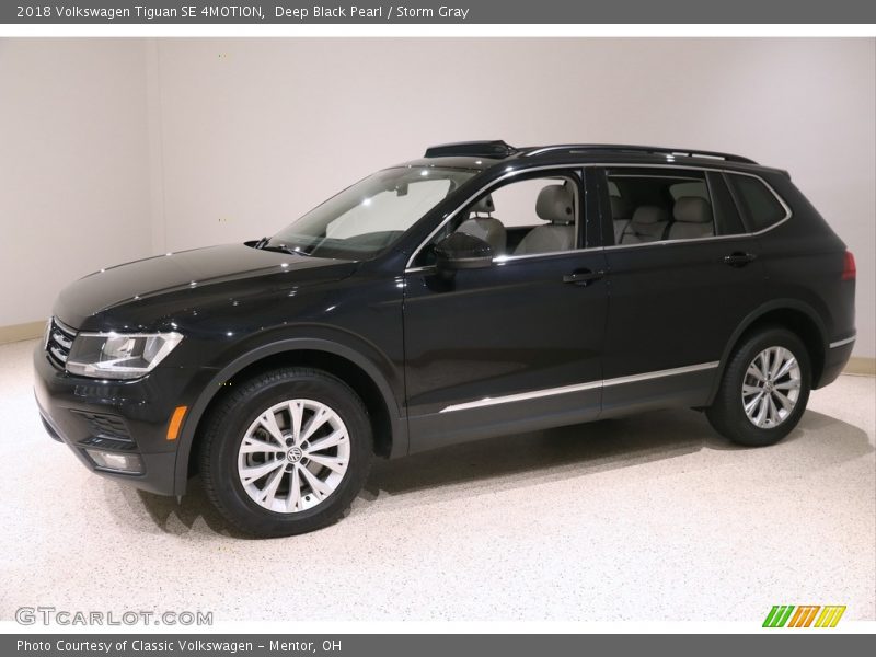 Deep Black Pearl / Storm Gray 2018 Volkswagen Tiguan SE 4MOTION