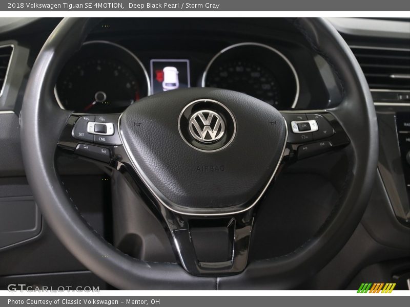 Deep Black Pearl / Storm Gray 2018 Volkswagen Tiguan SE 4MOTION