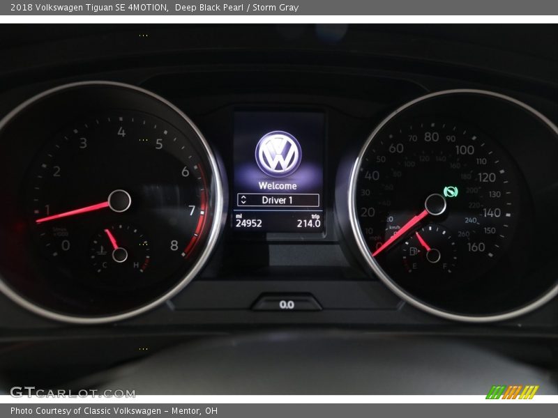 Deep Black Pearl / Storm Gray 2018 Volkswagen Tiguan SE 4MOTION