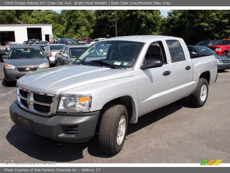 Bright Silver Metallic / Dark Slate Gray/Medium Slate Gray 2008 Dodge Dakota SXT Crew Cab 4x4