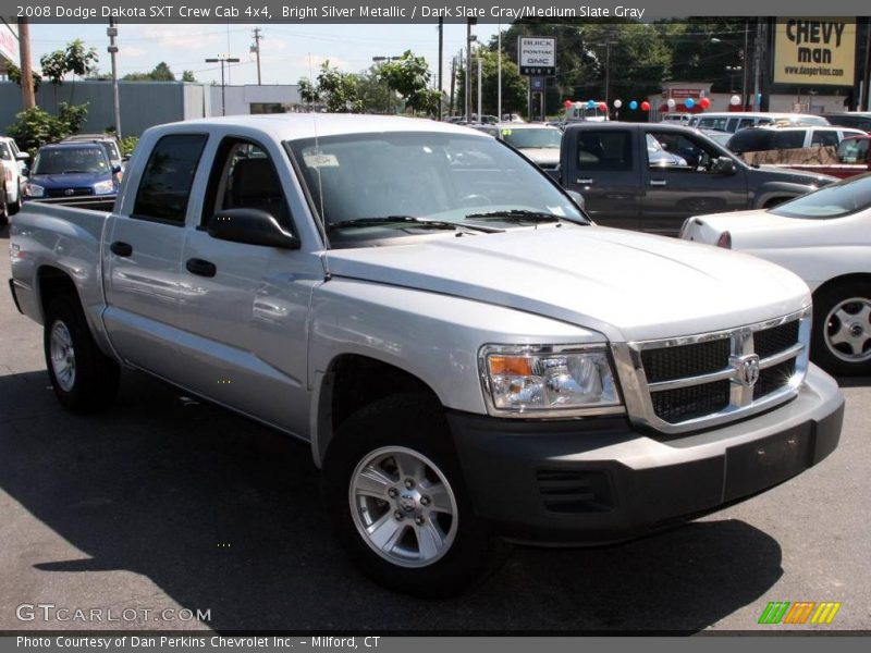 Bright Silver Metallic / Dark Slate Gray/Medium Slate Gray 2008 Dodge Dakota SXT Crew Cab 4x4