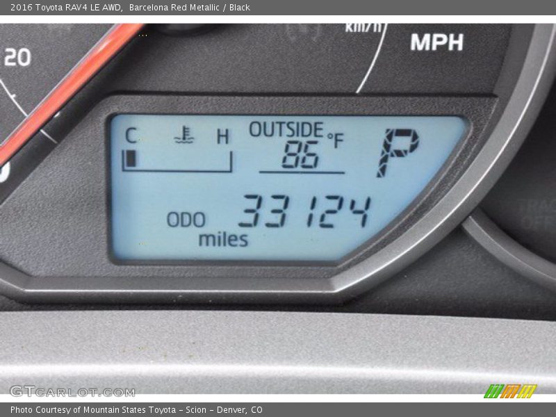 Barcelona Red Metallic / Black 2016 Toyota RAV4 LE AWD
