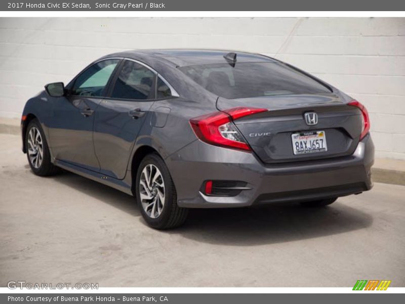 Sonic Gray Pearl / Black 2017 Honda Civic EX Sedan