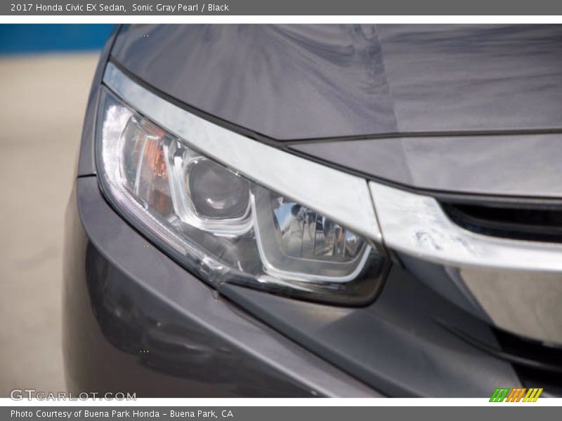 Sonic Gray Pearl / Black 2017 Honda Civic EX Sedan