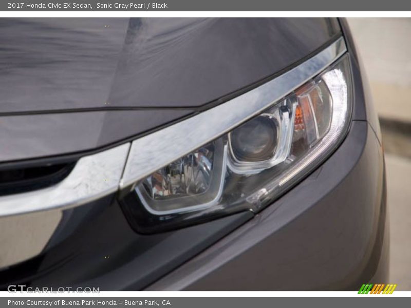 Sonic Gray Pearl / Black 2017 Honda Civic EX Sedan
