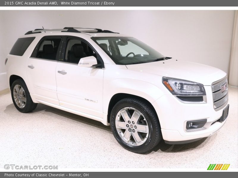 White Diamond Tricoat / Ebony 2015 GMC Acadia Denali AWD