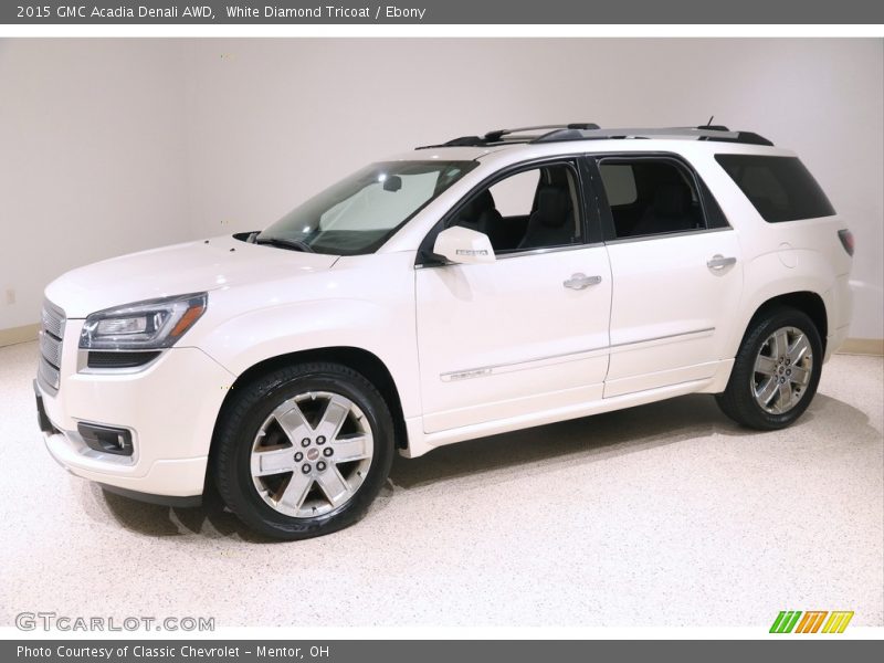 White Diamond Tricoat / Ebony 2015 GMC Acadia Denali AWD