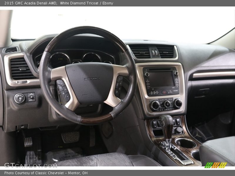 White Diamond Tricoat / Ebony 2015 GMC Acadia Denali AWD