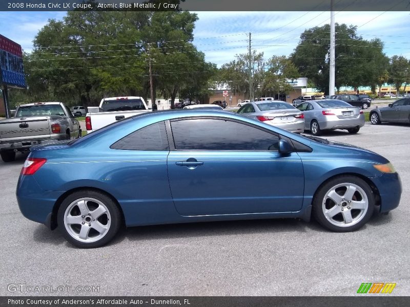 Atomic Blue Metallic / Gray 2008 Honda Civic LX Coupe