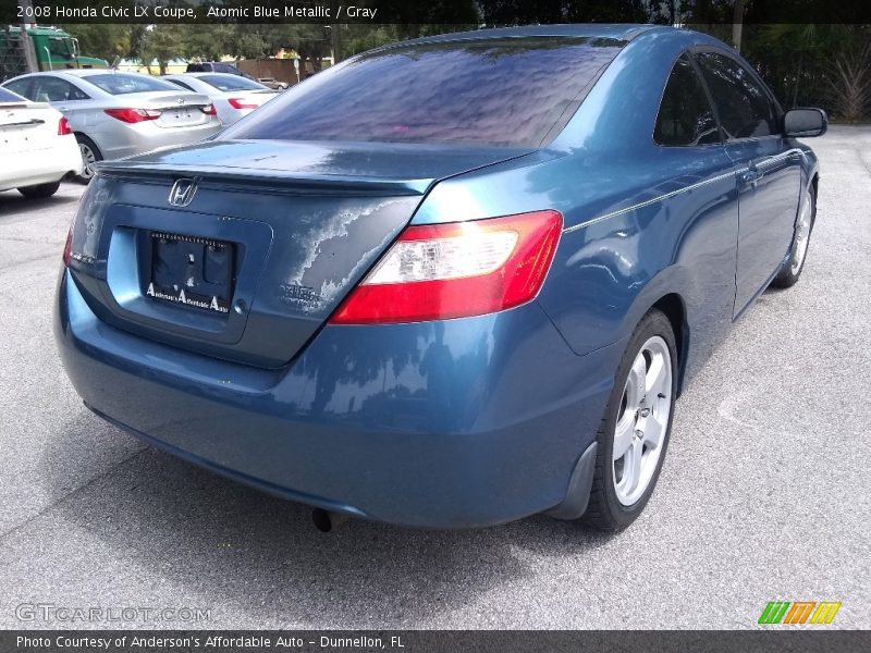 Atomic Blue Metallic / Gray 2008 Honda Civic LX Coupe