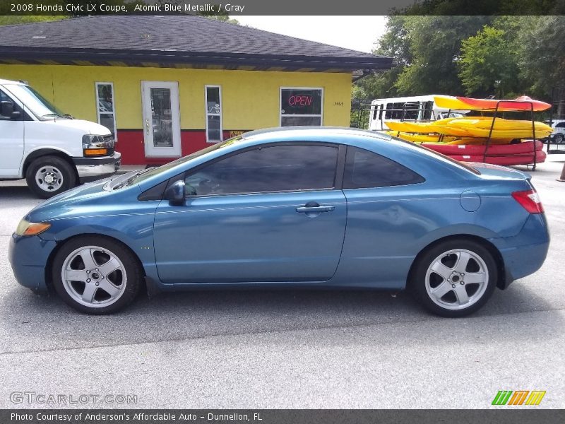 Atomic Blue Metallic / Gray 2008 Honda Civic LX Coupe