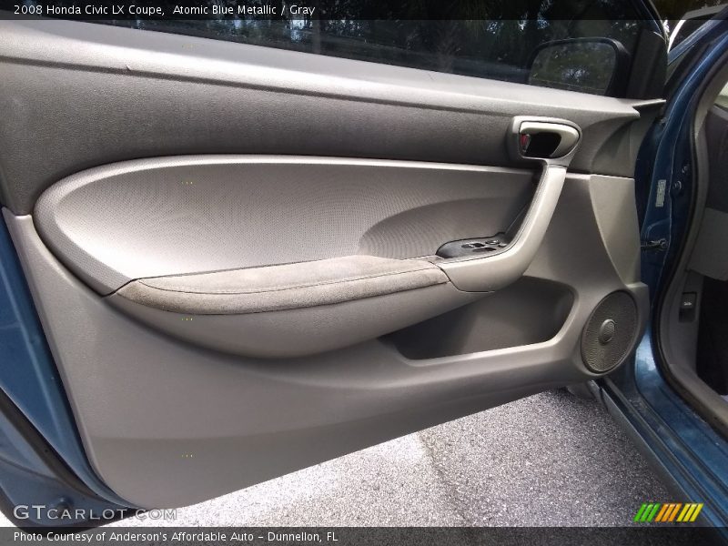 Atomic Blue Metallic / Gray 2008 Honda Civic LX Coupe