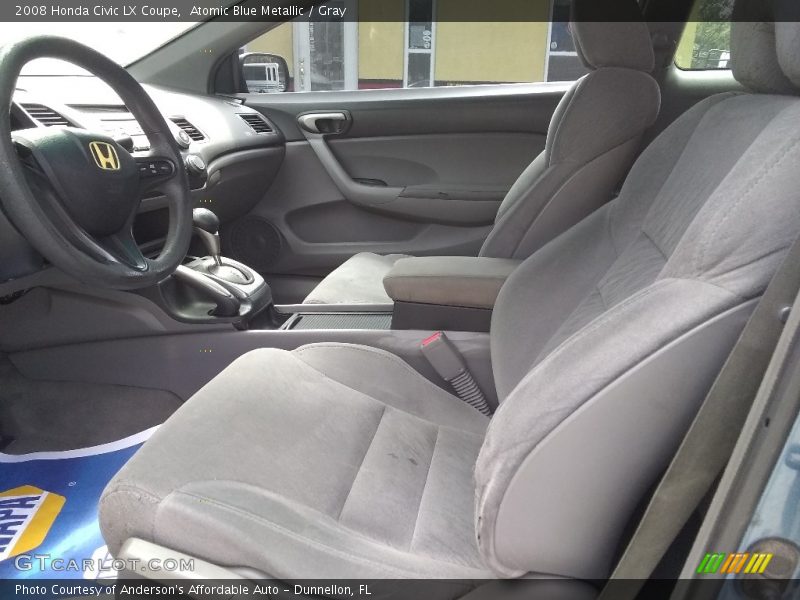 Atomic Blue Metallic / Gray 2008 Honda Civic LX Coupe