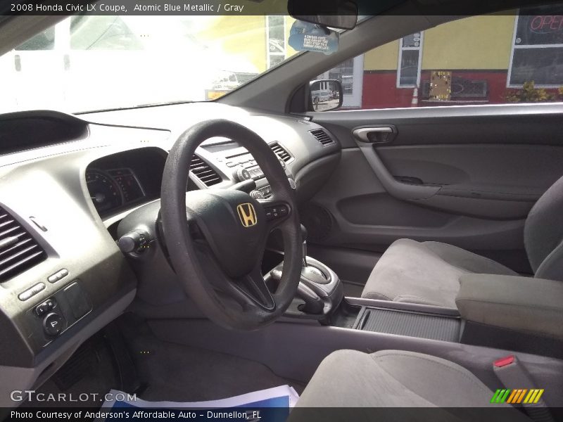 Atomic Blue Metallic / Gray 2008 Honda Civic LX Coupe