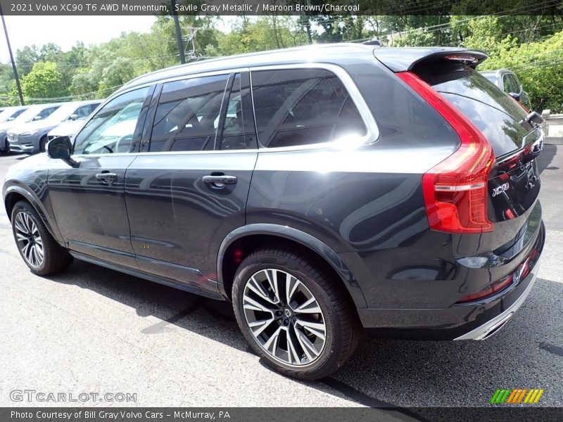 Savile Gray Metallic / Maroon Brown/Charcoal 2021 Volvo XC90 T6 AWD Momentum