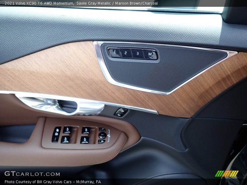 Savile Gray Metallic / Maroon Brown/Charcoal 2021 Volvo XC90 T6 AWD Momentum