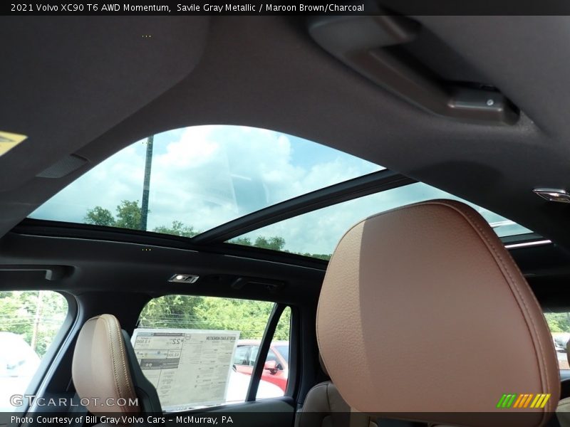 Savile Gray Metallic / Maroon Brown/Charcoal 2021 Volvo XC90 T6 AWD Momentum