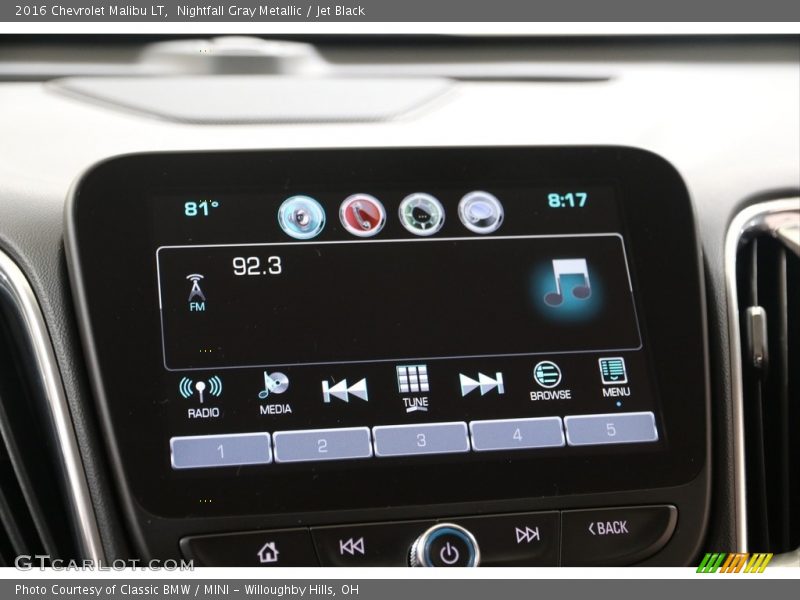 Nightfall Gray Metallic / Jet Black 2016 Chevrolet Malibu LT
