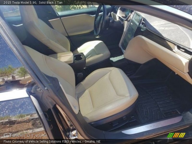 Solid Black / Tan 2015 Tesla Model S 90
