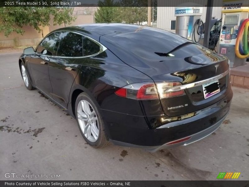 Solid Black / Tan 2015 Tesla Model S 90