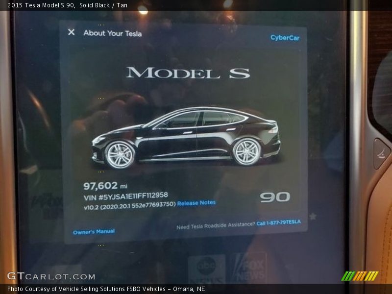 Solid Black / Tan 2015 Tesla Model S 90