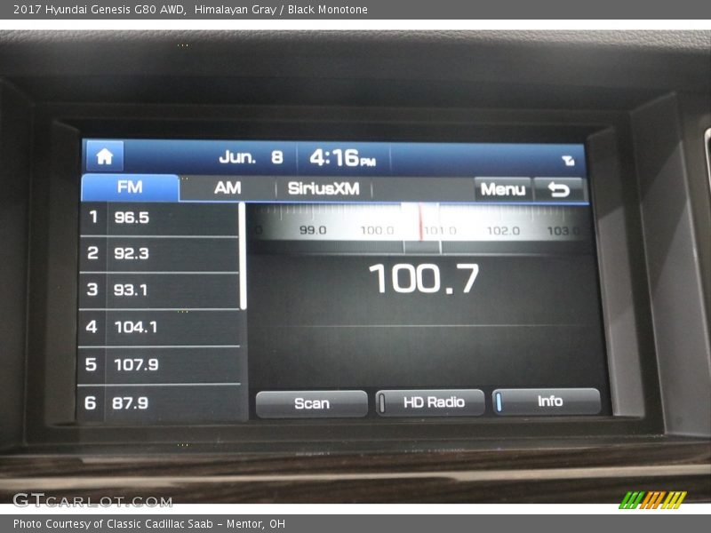 Himalayan Gray / Black Monotone 2017 Hyundai Genesis G80 AWD