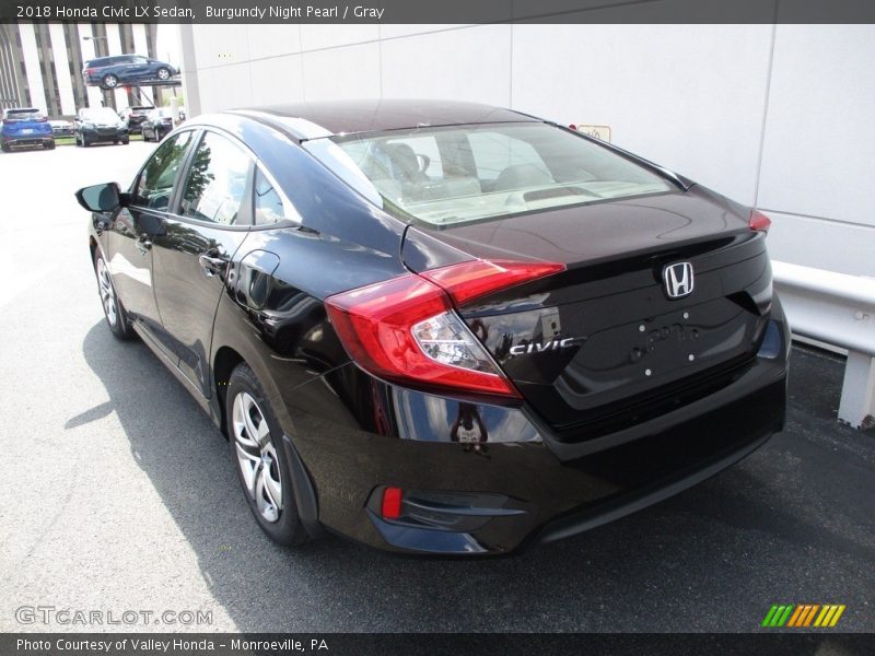 Burgundy Night Pearl / Gray 2018 Honda Civic LX Sedan