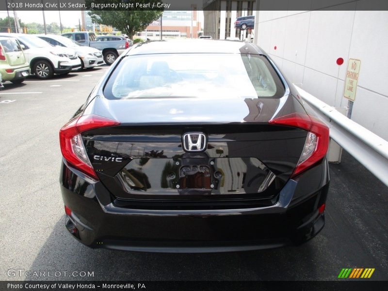 Burgundy Night Pearl / Gray 2018 Honda Civic LX Sedan