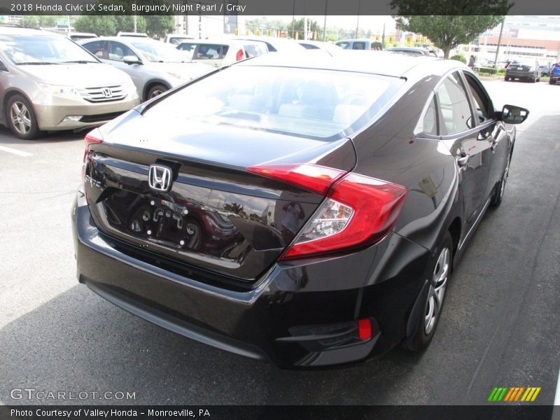 Burgundy Night Pearl / Gray 2018 Honda Civic LX Sedan