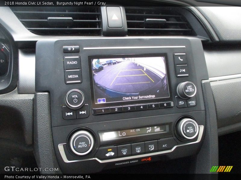 Burgundy Night Pearl / Gray 2018 Honda Civic LX Sedan