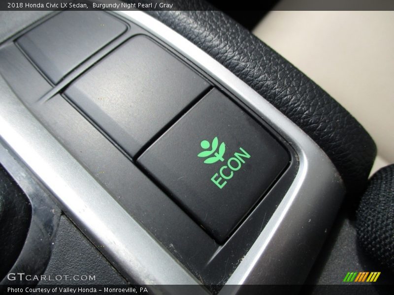 Burgundy Night Pearl / Gray 2018 Honda Civic LX Sedan