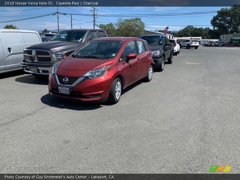 Cayenne Red / Charcoal 2018 Nissan Versa Note SV