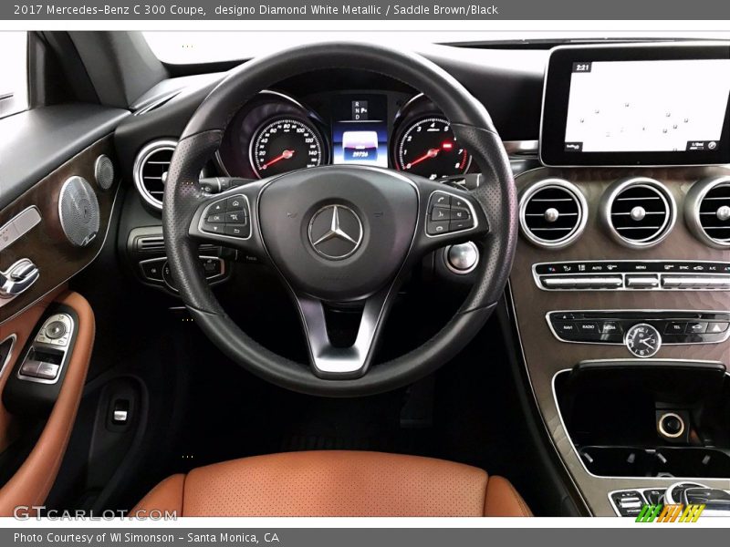 designo Diamond White Metallic / Saddle Brown/Black 2017 Mercedes-Benz C 300 Coupe