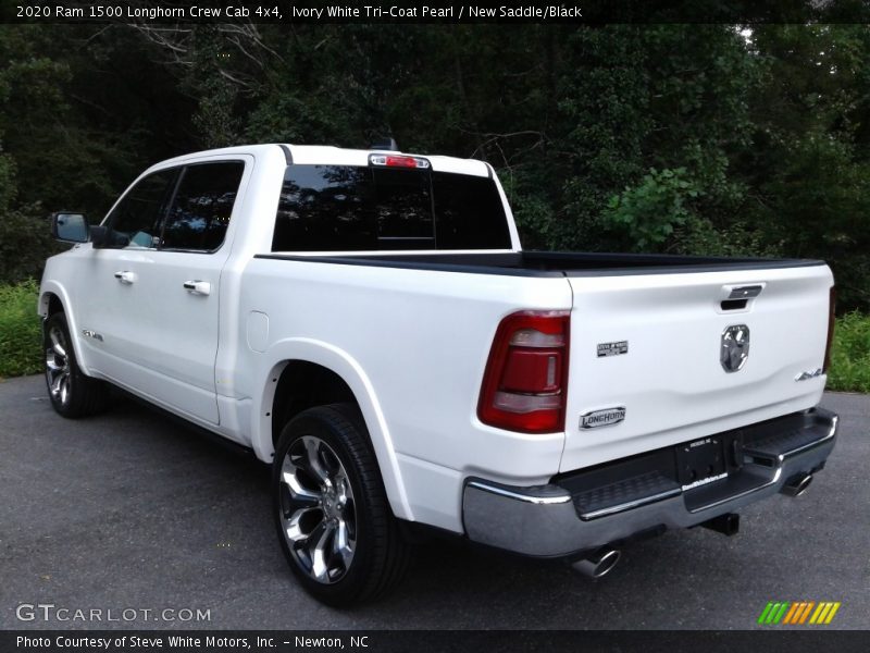Ivory White Tri-Coat Pearl / New Saddle/Black 2020 Ram 1500 Longhorn Crew Cab 4x4