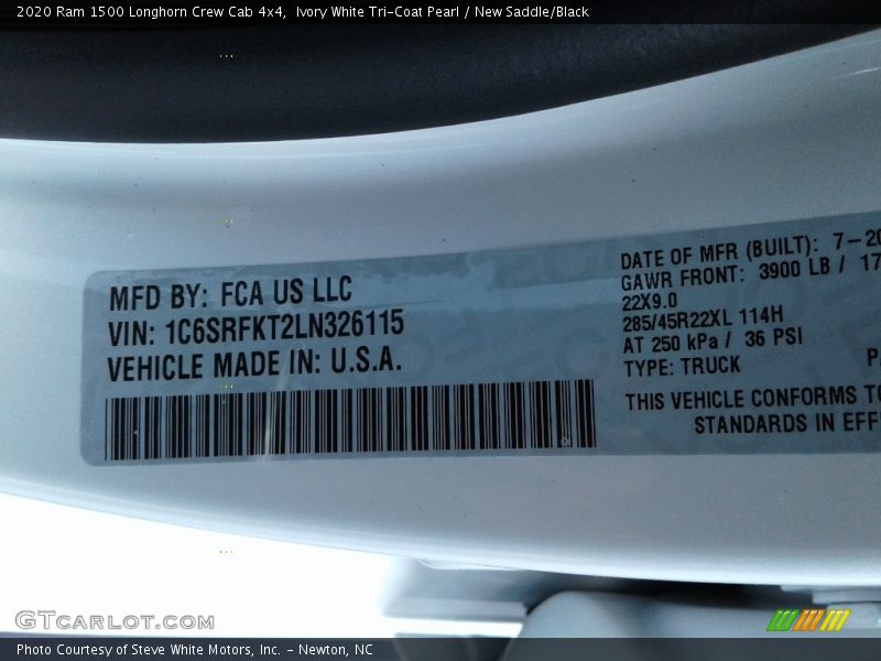 Ivory White Tri-Coat Pearl / New Saddle/Black 2020 Ram 1500 Longhorn Crew Cab 4x4
