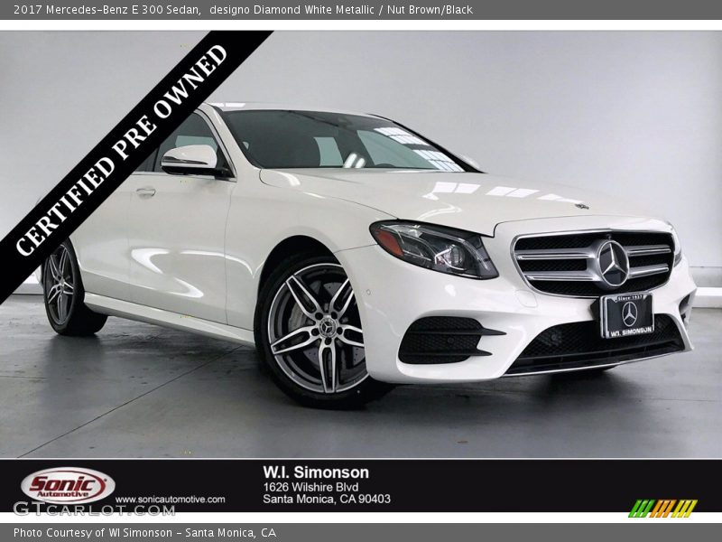 designo Diamond White Metallic / Nut Brown/Black 2017 Mercedes-Benz E 300 Sedan