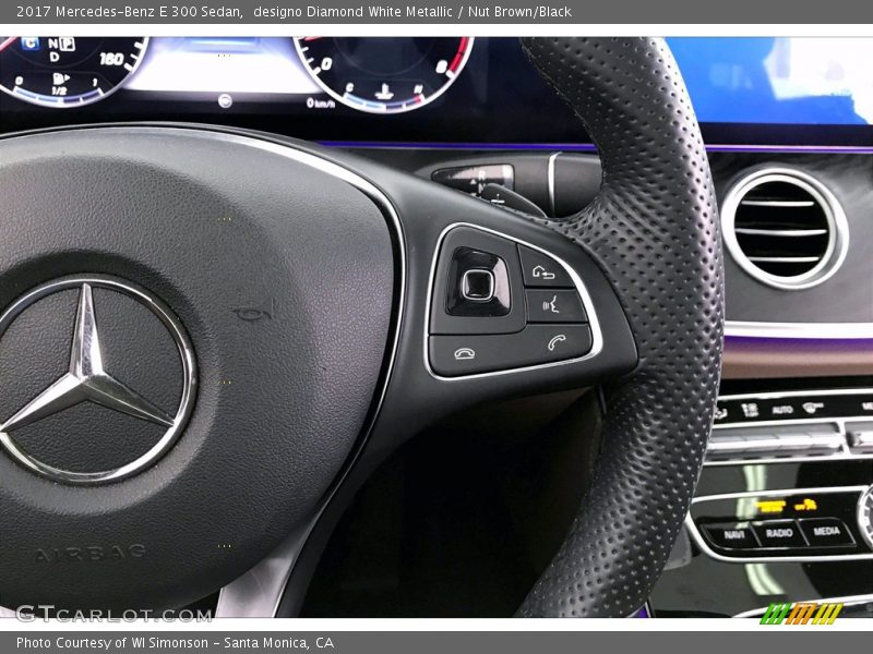 designo Diamond White Metallic / Nut Brown/Black 2017 Mercedes-Benz E 300 Sedan