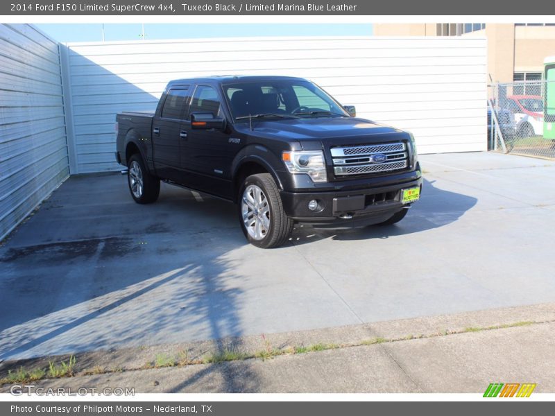 Tuxedo Black / Limited Marina Blue Leather 2014 Ford F150 Limited SuperCrew 4x4