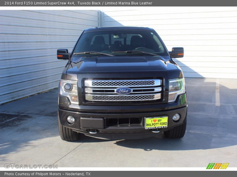 Tuxedo Black / Limited Marina Blue Leather 2014 Ford F150 Limited SuperCrew 4x4