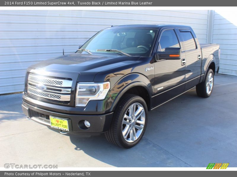 Tuxedo Black / Limited Marina Blue Leather 2014 Ford F150 Limited SuperCrew 4x4