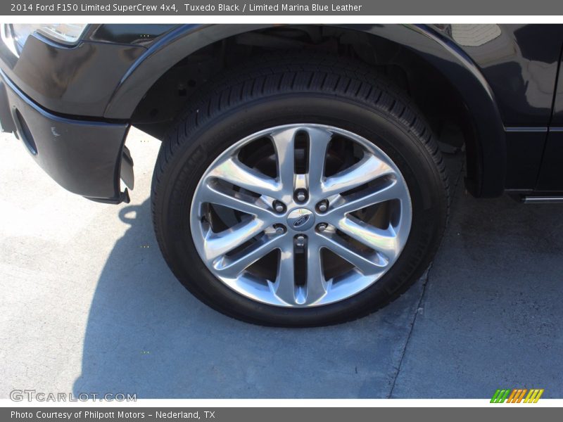 Tuxedo Black / Limited Marina Blue Leather 2014 Ford F150 Limited SuperCrew 4x4