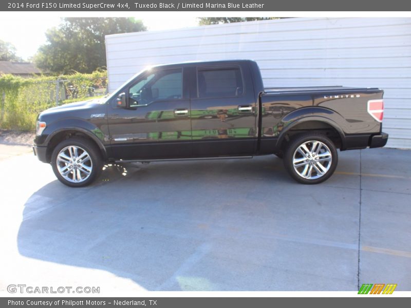 Tuxedo Black / Limited Marina Blue Leather 2014 Ford F150 Limited SuperCrew 4x4
