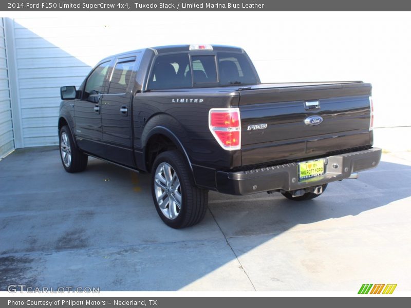 Tuxedo Black / Limited Marina Blue Leather 2014 Ford F150 Limited SuperCrew 4x4