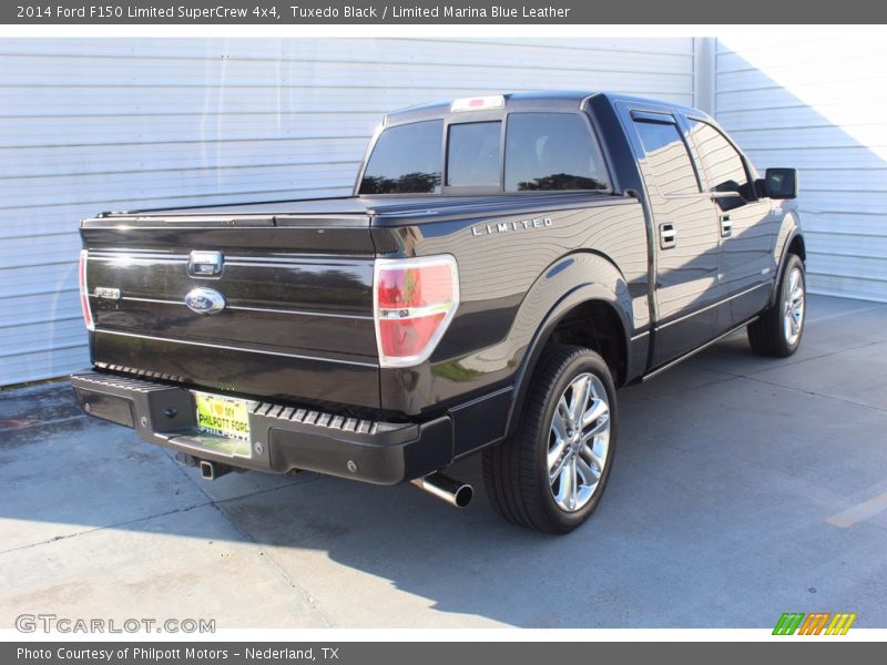 Tuxedo Black / Limited Marina Blue Leather 2014 Ford F150 Limited SuperCrew 4x4