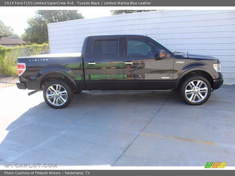 Tuxedo Black / Limited Marina Blue Leather 2014 Ford F150 Limited SuperCrew 4x4