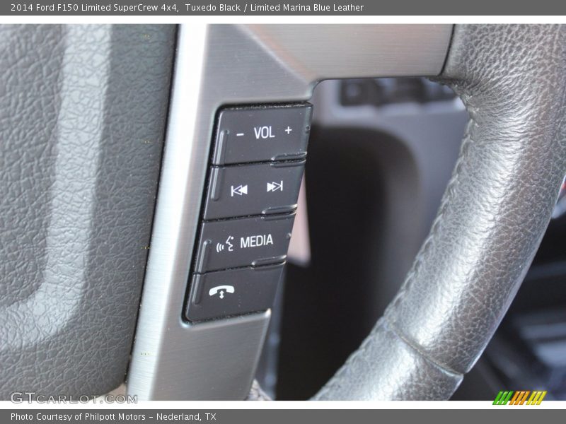 Tuxedo Black / Limited Marina Blue Leather 2014 Ford F150 Limited SuperCrew 4x4