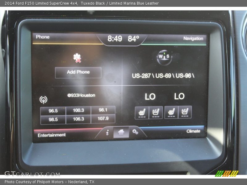 Tuxedo Black / Limited Marina Blue Leather 2014 Ford F150 Limited SuperCrew 4x4