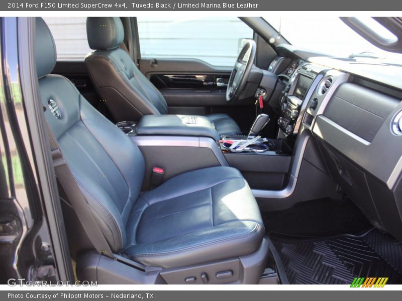 Tuxedo Black / Limited Marina Blue Leather 2014 Ford F150 Limited SuperCrew 4x4