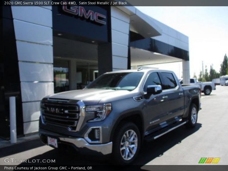 Satin Steel Metallic / Jet Black 2020 GMC Sierra 1500 SLT Crew Cab 4WD