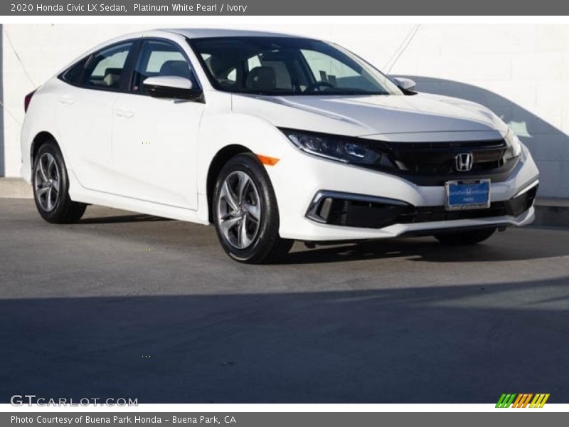 Platinum White Pearl / Ivory 2020 Honda Civic LX Sedan